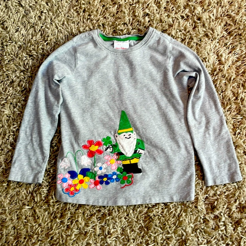 Girls Hanna Andersson long sleeve gnome top 120 6-7
